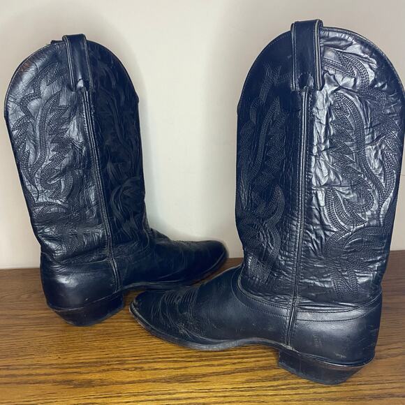 Laredo Men’s Paris Black Leather Cowboy Western Boots 4240 Size 9.5D - Picture 5 of 7